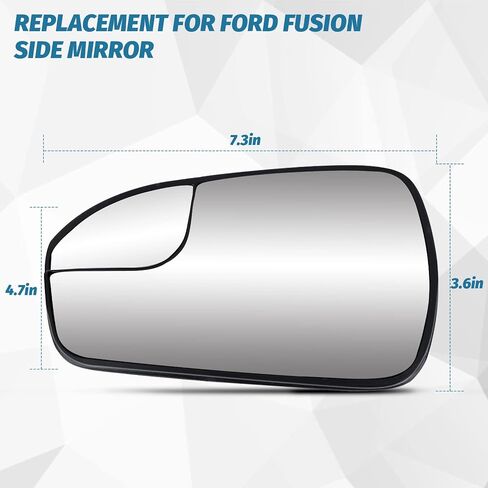 استبدال زجاج مرآة الجانب الأيمن للركاب لعام 2013 2014 2015 2016 2017 2018 2019 2020 Ford Fusion - مرآة محدبة للرؤية الجانبية الخارجية مع نقطة عمياء، استبدل DS7Z17K707B in Kuwait