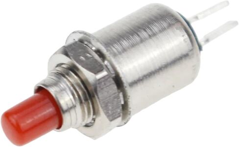 DS-402 Momentary Push Button Switch, 5mm, Spring Return Micro Switch, Red and Green, Metal, 0.5A 125VAC, 10 Pack (Red) in Saudi Arabia