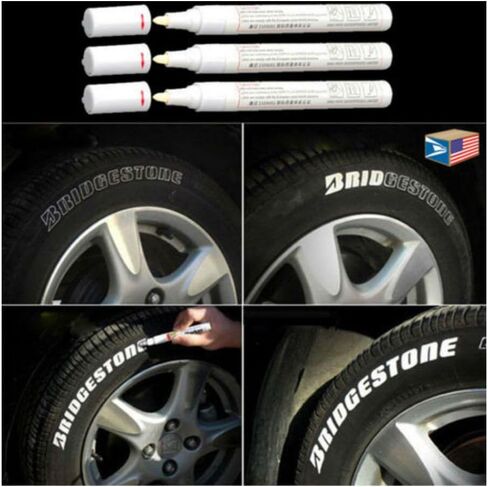 3pc White Paint Pen Marker Waterproof Permanent Car Tire Lettering Rubber Letter in Saudi Arabia