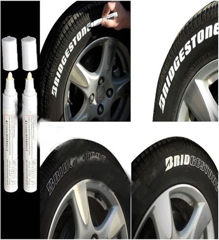 2pc White Paint Pen Marker Waterproof Permanent Car Tire Lettering Rubber Letter in Saudi Arabia