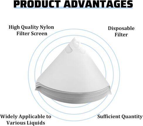 50PCS Car Paint Strainers, 100 Micron Paper Cone Mixing Cup Funnel Filters with Fine Nylon Mesh, Disposable Paint Strainers for Automotive Spray Gun, Universal for Most Vehicles in Saudi Arabia