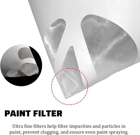 50PCS Car Paint Strainers, 100 Micron Paper Cone Mixing Cup Funnel Filters with Fine Nylon Mesh, Disposable Paint Strainers for Automotive Spray Gun, Universal for Most Vehicles in Saudi Arabia