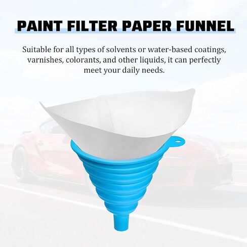 50PCS Car Paint Strainers, 100 Micron Paper Cone Mixing Cup Funnel Filters with Fine Nylon Mesh, Disposable Paint Strainers for Automotive Spray Gun, Universal for Most Vehicles in Saudi Arabia