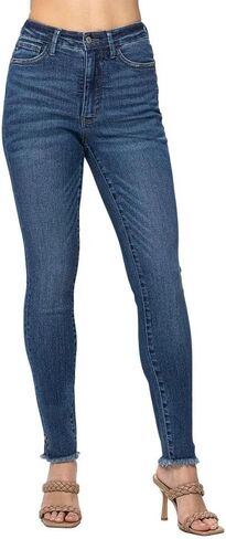 Judy Blue High Waist Tummy Control Side Slit & Fray Hem Skinny in Kuwait