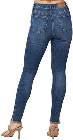Judy Blue High Waist Tummy Control Side Slit & Fray Hem Skinny in Kuwait