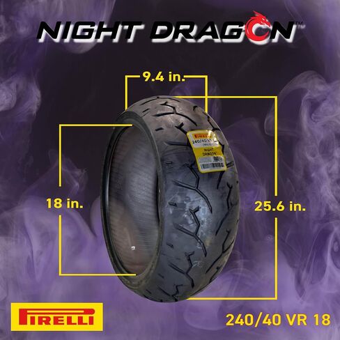 مجموعة إطارات Pirelli Night Dragon: 130/60B19 M/C 61H TL Front و 180/55B18 M/C 80H إطارات الدراجات النارية الخلفية - الجر المتفوق والتعامل مع الطرادات عالية الأداء مع مفاتيح مفتاح in Saudi Arabia