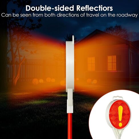 Reflective Driveway Markers, 51" Fiberglass Pole Driveway Reflectors for Entrance Snow Plow Markers Stakes Double-Sided High Visible (4Pcs) in Saudi Arabia