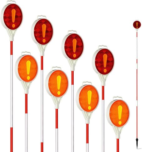 Reflective Driveway Markers, 51" Fiberglass Pole Driveway Reflectors for Entrance Snow Plow Markers Stakes Double-Sided High Visible (4Pcs) in Saudi Arabia