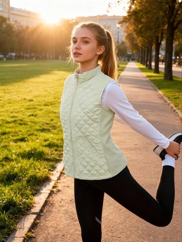 Bienzoe Women Quilted Casual Vest: Lightweight Packable Sleeveless Jacket in Saudi Arabia