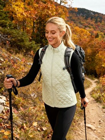 Bienzoe Women Quilted Casual Vest: Lightweight Packable Sleeveless Jacket in Saudi Arabia