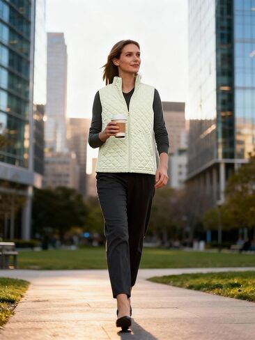 Bienzoe Women Quilted Casual Vest: Lightweight Packable Sleeveless Jacket in Saudi Arabia