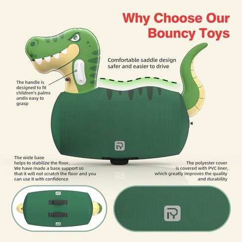 قطعتان من ألعاب الديناصور النطاطة القابلة للنفخ مع مضخة، ألعاب ركوب عملاقة على حيوانات القفز في الهواء الطلق، سعة 220 رطل، حراس داخلي للأطفال من سن 5 سنوات فما فوق، هدية ممتعة للأولاد والبنات in Kuwait