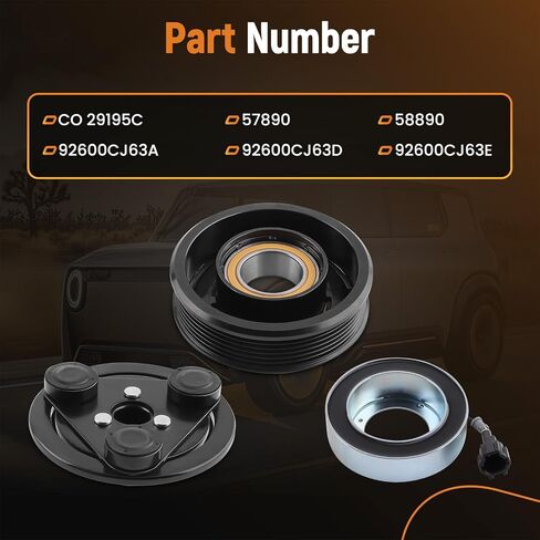 طقم قابض ضاغط التيار المتردد من maxpeedingrods لنيسان فيرسا 1.6L 2012، فيرسا 1.8L 2007-2012، كيوب 1.8L 2009-2010، 58890 57890 in Kuwait