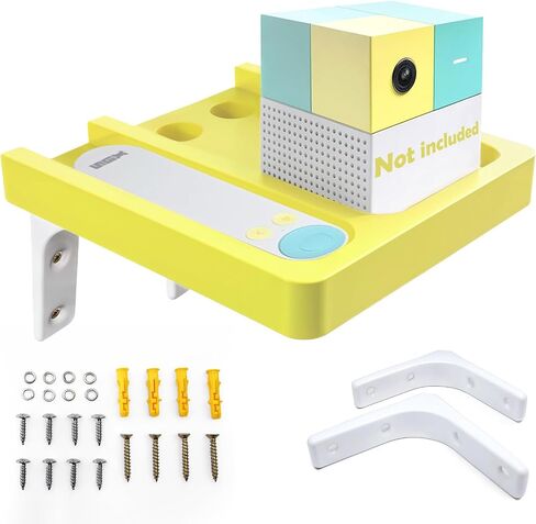 حامل خشبي مثبت على الحائط متوافق مع وحدة تحكم Nex Playground، حامل رف ثابت مع براغي، دعامة سهلة التركيب لإعداد الألعاب العائلية (أصفر ليموني) in Kuwait