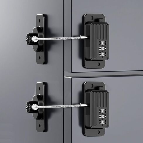 Heavy Duty Combination Refrigerator Lock (2 Pack) - Cabinet Locks Baby Proofing, No Drilling Adhesive Fridge Locks, for Fridge, Cabinets, Drawers, Window and Child Safety Cabinet Lock in Saudi Arabia