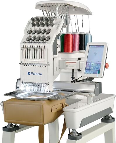 ماكينة تطريز تجارية FKS-1001 من Fokuse مزودة بـ 10 إبر، مساحة تطريز 14.2 × 9.5 بوصة، سرعة قصوى 1200 ثانية في الدقيقة، شاشة تعمل باللمس 7 بوصة، مناسبة للتي شيرت والقبعة والمسطحة والحقيبة والمزيد in Saudi Arabia