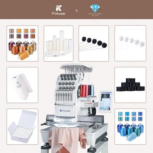 ماكينة تطريز تجارية FKS-1001 من Fokuse مزودة بـ 10 إبر، مساحة تطريز 14.2 × 9.5 بوصة، سرعة قصوى 1200 ثانية في الدقيقة، شاشة تعمل باللمس 7 بوصة، مناسبة للتي شيرت والقبعة والمسطحة والحقيبة والمزيد in Saudi Arabia