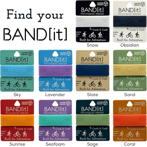 محفظة BAND[it] البسيطة - شريط نقود EDC نحيف للبطاقات والنقود - بديل محفظة الجيب الأمامي - حزام مطاطي من السيليكون (أسود) 3 عبوات in Kuwait