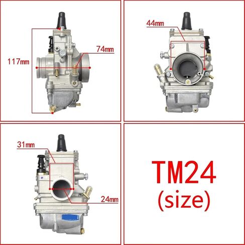 المكربن ​​TM 24 28 30 32 34 38 حنفية منزلق مسطح Carb TM TMX 50-650cc 2/4-السكتة الدماغية المحرك لـ DT200WR RZ250 350 XR600 650(34 مللي متر) in Saudi Arabia