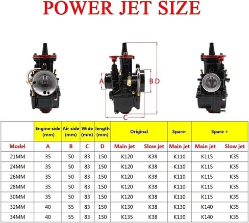 Pitbike دراجة نارية ستارة مسطحة المكربن ​​2 السكتة الدماغية ل 21 24 26 28 30 32 34 مللي متر سباق المكربنات إندورو موتوكروس (24 مللي متر) in Saudi Arabia