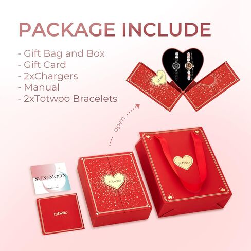 TOTWOO Long Distance Touch Bracelets| Mountain&Sea Touch Bracelets with Beaded Black Agate and Pink Persian Jade |Long Distance Unique Relationship Gifts for Girlfriend in Kuwait