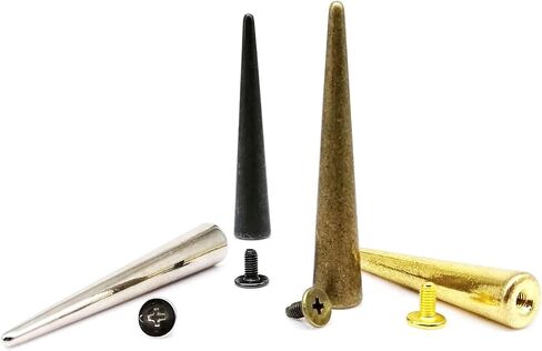 10pcs 10x54mm Punk Spike Rivets - Screw Back Studs for Leather Bags, Belts & Jackets(Black) in Kuwait