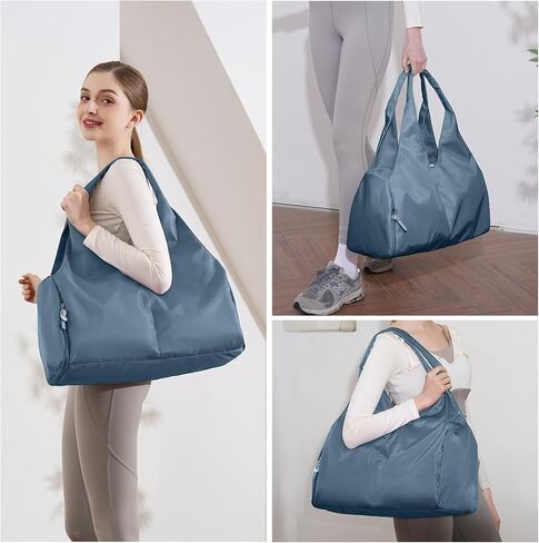 Forestfish Duffel Bag Gym Totes with Dry Wet Pocket & Shoes Compartment for Women and Men,Black in Kuwait