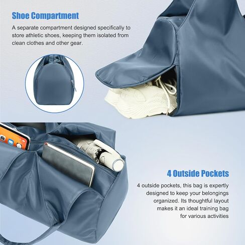 Forestfish Duffel Bag Gym Totes with Dry Wet Pocket & Shoes Compartment for Women and Men,Black in Kuwait