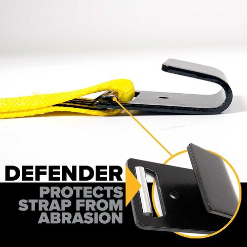 US Cargo Control 2 Inch Winch Strap with Flat Hook, 20 Feet Long, Heavy Duty Trailer Winch Strap for Safe Cargo Securement, Yellow in Saudi Arabia