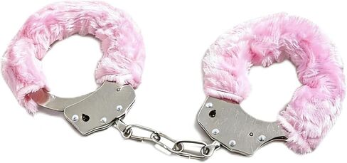 Stainless Steel Plush Handcuffs,Dress up accessories,Stainless Steel Plush Fluffy Bracelet,Cosplay Handcuffs Bracelet,Suitable for role playing games, escape rooms and party favors. in Kuwait