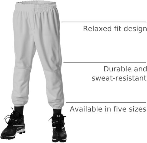 Alleson Athletic unisex child Youth pull on baseball pant, Grey, X-Small US in Saudi Arabia