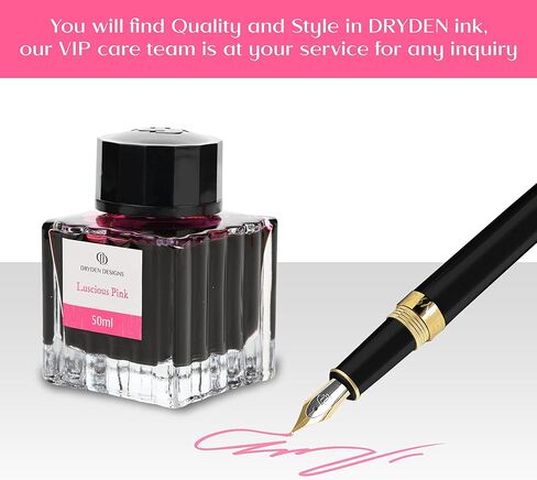 Dryden Designs Ink Bottle for Fountain Pen | Luxury Edition, Smooth Flow, Compact Designed 50ml Million Dollar Red in Kuwait