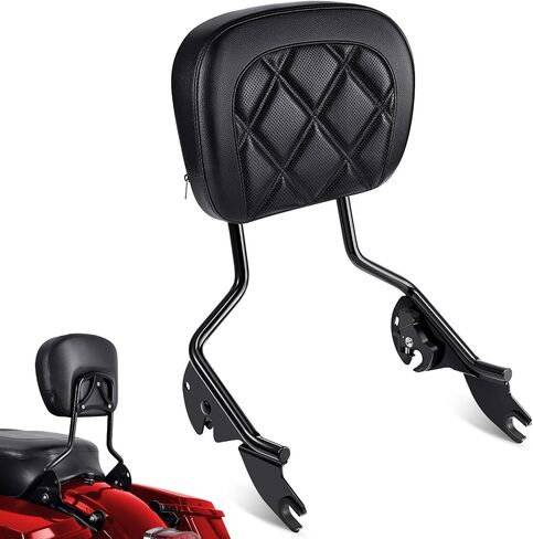 Benlari Passenger Sissy Bar Backrest, Quick Release Detachable Rear Backrest Sissy Bar Fit for Harley Davidson Touring Street Glide Road Glide Road King Electra Glide 2009-2024, Red in Saudi Arabia