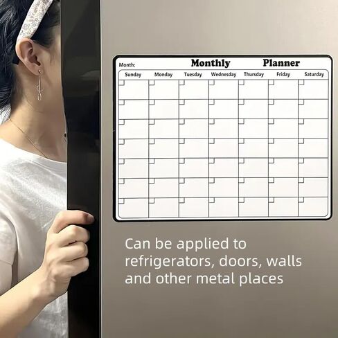 Magnetic Monthly and Weekly Calendar for Fridge, Magnetic Planner, Monthly Planner Family Planning Board, 11 x 8 Inches in Saudi Arabia