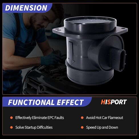 HiSport 281643C100 MAF مستشعر تدفق الهواء الشامل - متوافق مع بويك ألور لاكروس شيفروليه كابتيفا سبورت إكوينوكس بونتياك G6 G8 جراند بريكس يستبدل 15911983 in Kuwait