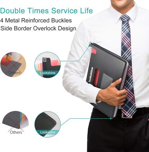 24 Pockets Expanding File Folders, Portable Accordion A4 Expandable File Organizer, Large Capacity Multicolour Stand Plastic Business File Bag for Business/Office/Study in Saudi Arabia