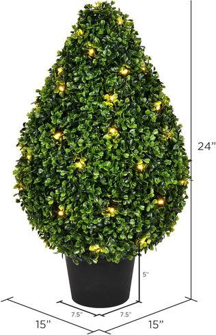 شجيرة على شكل دمعة من خشب البقس الاصطناعي مقاس 60.96 سم ارتفاعًا × 38.1 سم عرضًا in Kuwait