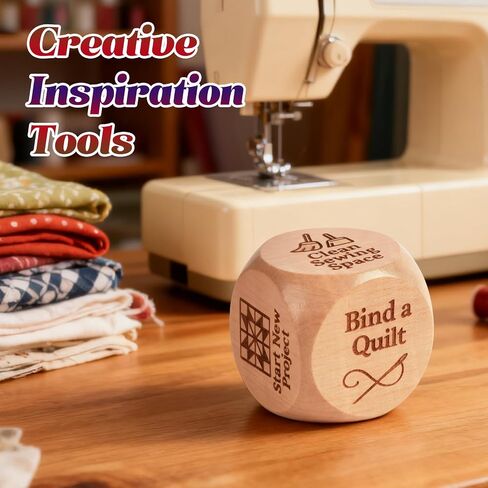 Quilter’s Dice, Wooden Quilting Decision Dice with 6 Engraved Sewing Tasks, Fun Sewing Tool for Quilters & Crafters, A Suitable for DIY Sewing Enthusiasts (3PCS) in Saudi Arabia