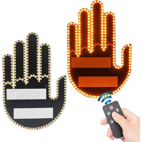 Fun Glow Gesture Car Light- Glogesture Hand Light LED Hand Gesture Light for Car Window - Remote Control Fun Road Rage Sign, Glow Gesture Accessories for Automotive Decor (lady's palm) in Kuwait