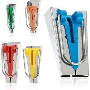 صانع شريط التحيز 5 أحجام أداة صنع شريط التحيز 1/4 بوصة 3/8 بوصة 1/2 بوصة 3/4 بوصة 1 بوصة صانع ربط DIY لخياطة أدوات خياطة اللحف مجموعة أدوات ربط لخياطة نسيج اللحف بسرعة in Kuwait