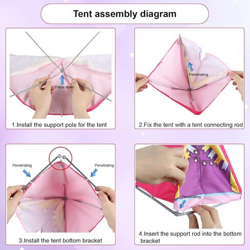 180 Piece Doll Wardrobe&Toy Folding Wardrobe - Includes Folding Wardrobe+Swing Slide+Tent+Stargazing Set with Rich Accessories Stimulate Children's Imagination and Creativity in Saudi Arabia