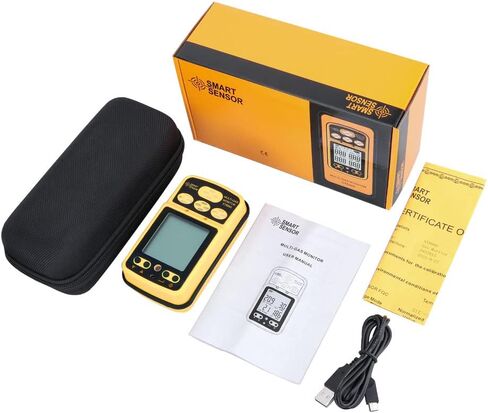 Gas Monitor 4 in 1 O₂ LEL CO H₂S Gas Detector Rechargeable Alarm Gas Analyzer with Backlight Alarm Function ST8990 in Saudi Arabia