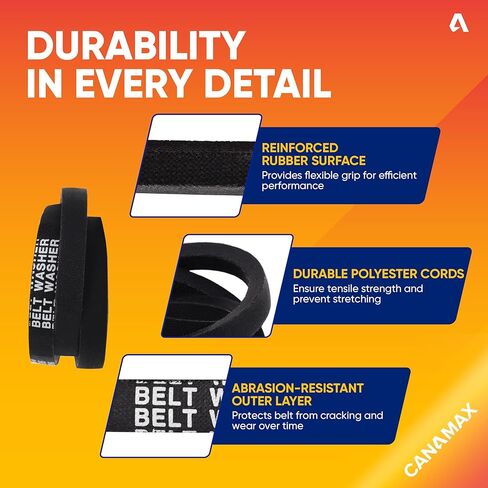 [جديد] حزام محرك الغسالة Canamax Premium 27001006 38174 - متوافق مع Whirpool Amana Maytag - يستبدل 38174 WP27001006 40053601 40053606 PS11740577 AP6007462 in Kuwait