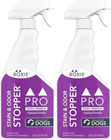 Boxiedog Boxie Pro Stain & Odor Stopper قوة إضافية للكلاب - خالية من الرائحة - 24 أونصة - تركيبة مدعومة بالبروبيوتيك خالية من المقشر، تقضي على سبب البقع والروائح in Saudi Arabia