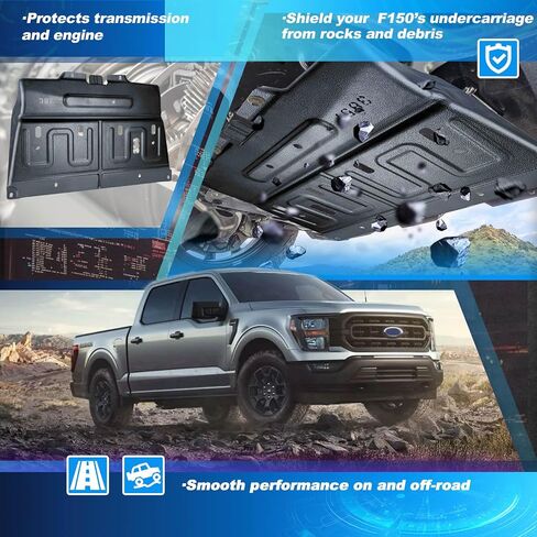 درع سفلي من الفولاذ المنغنيز متوافق مع 2015-2020 Ford F-150 (الغاز فقط) - حماية أسفل الجسم شديدة التحمل، يحل محل ML3Z-7222-D، باستثناء Raptor/Diesel in Kuwait