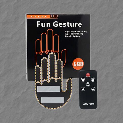 Fun Glow Gesture Car Light- Glogesture Hand Light LED Hand Gesture Light for Car Window - Remote Control Fun Road Rage Sign, Glow Gesture Accessories for Automotive Decor (lady's palm) in Kuwait