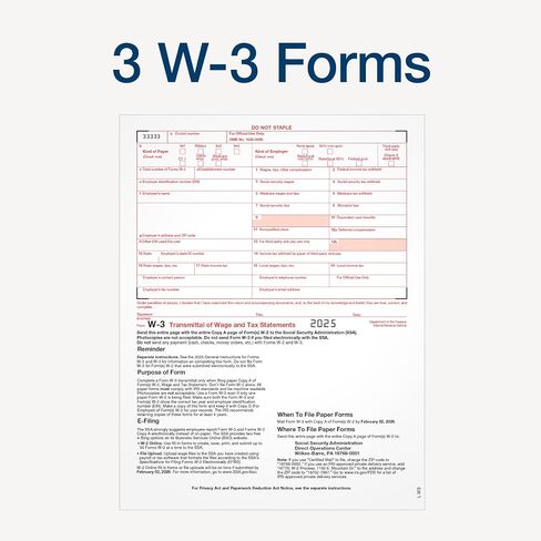 نماذج Adams W-2 2025، مجموعة مكونة من 6 أجزاء لـ 26 موظفًا/مستلمًا، متوافقة مع طابعة نفث الحبر/الليزر، تتضمن 3 نماذج W-3، و26 مظروف أمان ذاتي الختم، والوصول إلى مساعد نماذج ضرائب Adams (1017238) in Kuwait