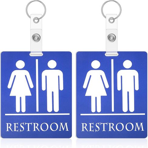 للجنسين مرحاض تمرير سلاسل المفاتيح الحمام تمرير مفتاح علامة الحمام العلامة مع حامل مفتاح سلسلة المفاتيح للنساء الرجال طلاب الفصول الدراسية (6 قطع) in Kuwait