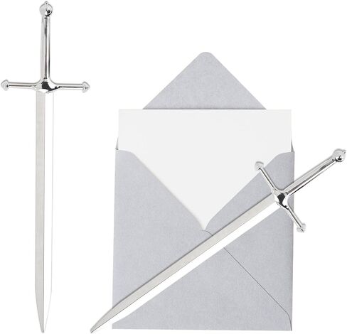 فتاحة حروف معدنية فضية، سكين فتاحة حروف مكتبية مطلية بالمعدن، فتاحة أظرف، مقبض مريح، أداة فتح حروف زينة عملية (عبوة من 1) in Kuwait