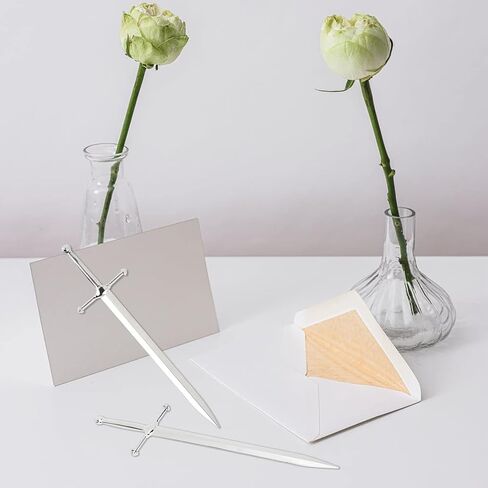 فتاحة حروف معدنية فضية، سكين فتاحة حروف مكتبية مطلية بالمعدن، فتاحة أظرف، مقبض مريح، أداة فتح حروف زينة عملية (عبوة من 1) in Kuwait